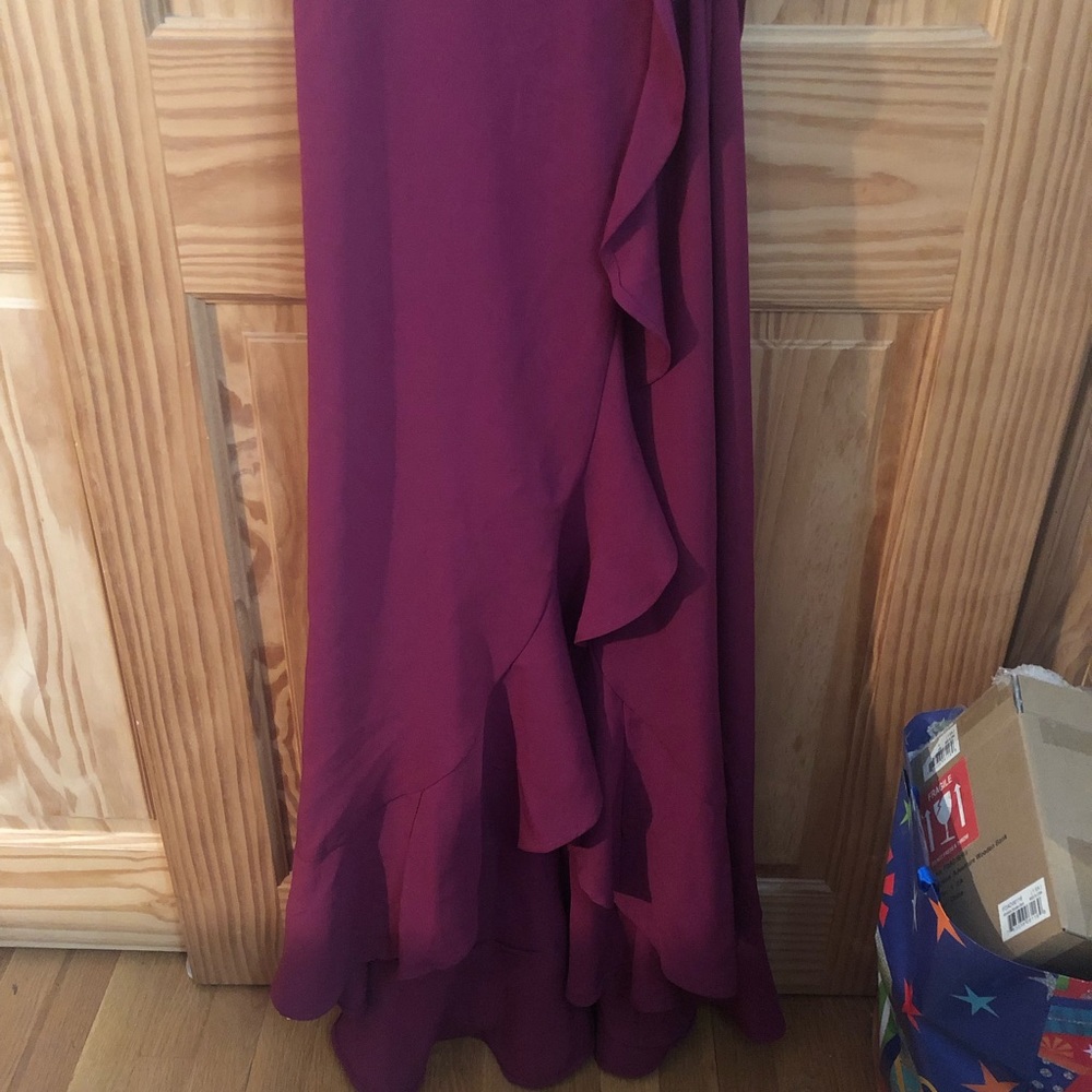 Maroon Ruffled Dress - Picture 4 of 8